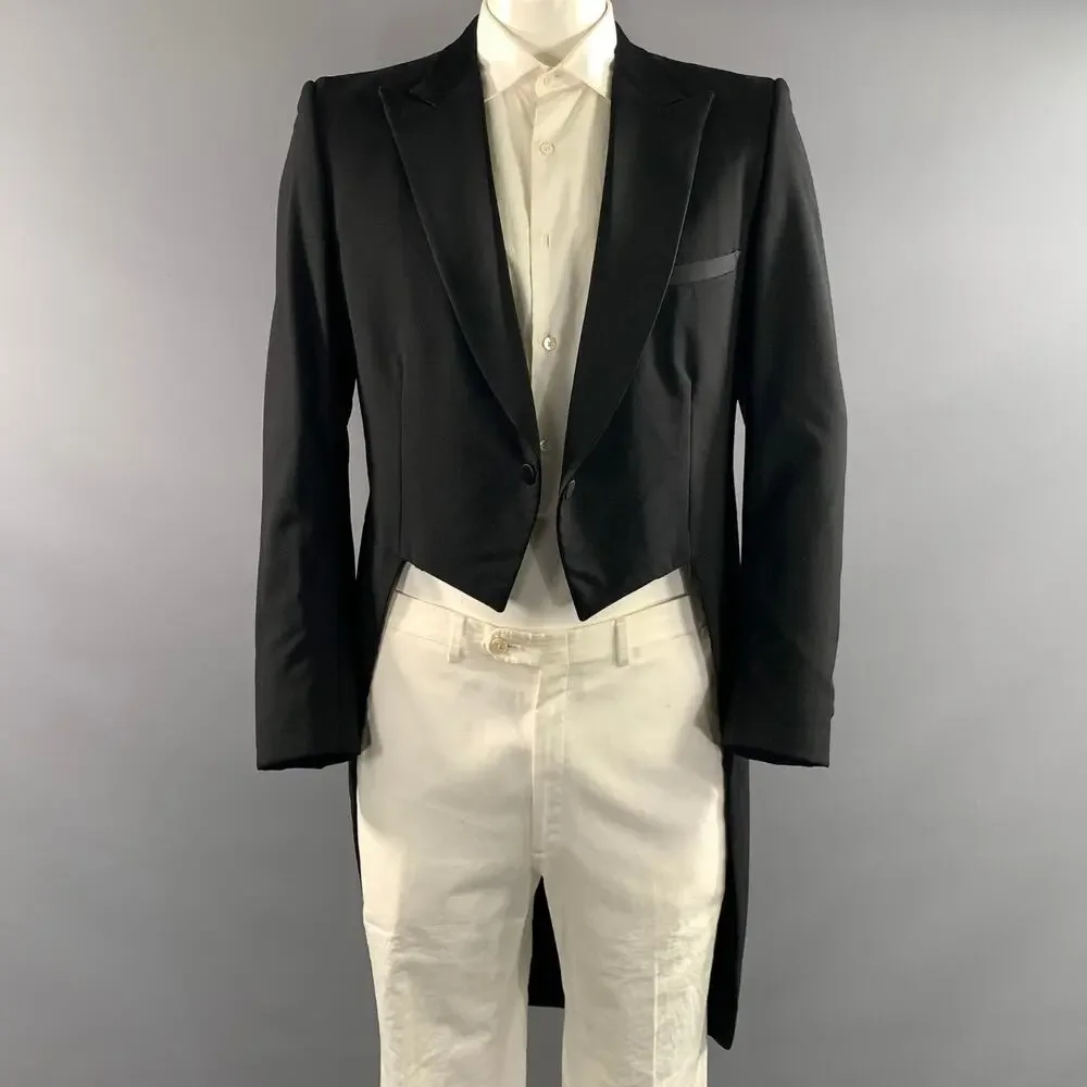 PIERRE CARDIN Chest Size 42 Black Tails Sport Coat
